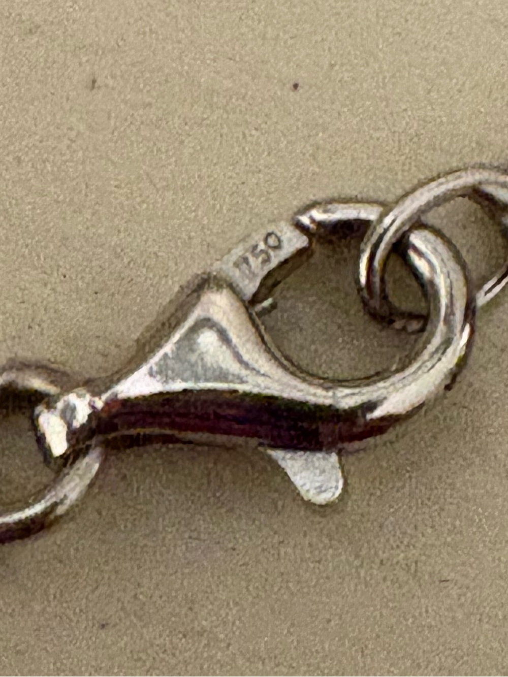 750 white gold Chain with antique Pendant. - Picture 7 of 8